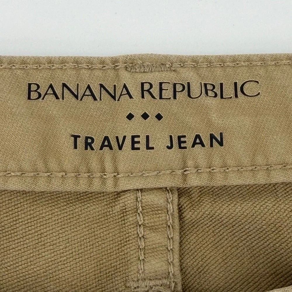 Banana Republic Travel Jean Mens 33x30 Slim Fit Khaki Tan Brown Pants 5-Pocket